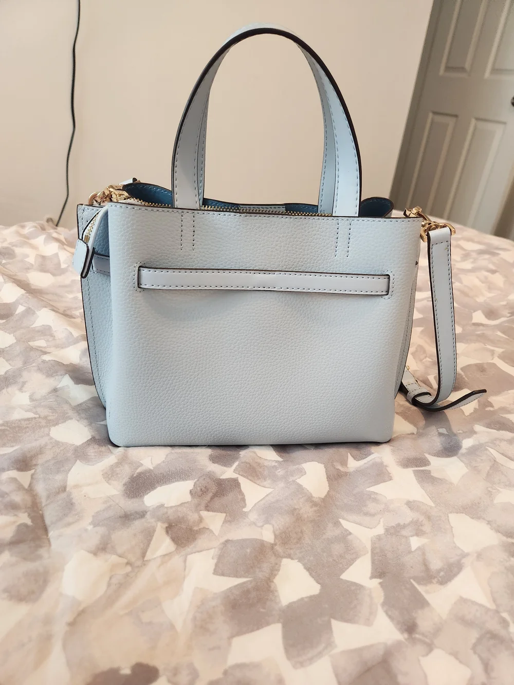 MICHAEL KORS Emilia Light Blue Leather Mini Satchel